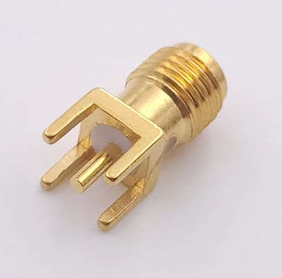 RF SMA Coaxial Connector Female Gold Plated PCB Surface Mount Sma Connector  In Wifi Module