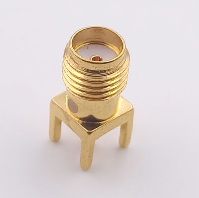 RF SMA Coaxial Connector Female Gold Plated PCB Surface Mount Sma Connector  In Wifi Module