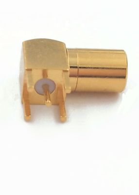PCB Mount  RF Smb Right Angle Connector Gold Plated For RFID Reader