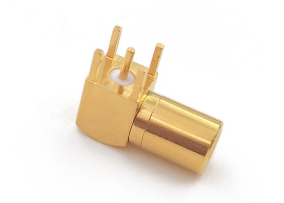 PCB Mount  RF Smb Right Angle Connector Gold Plated For RFID Reader