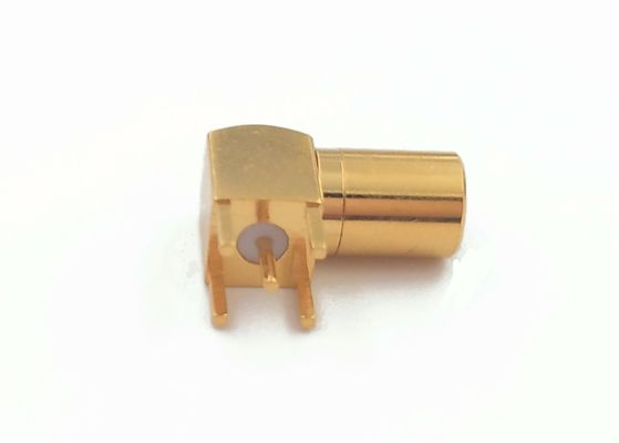 PCB Mount  RF Smb Right Angle Connector Gold Plated For RFID Reader