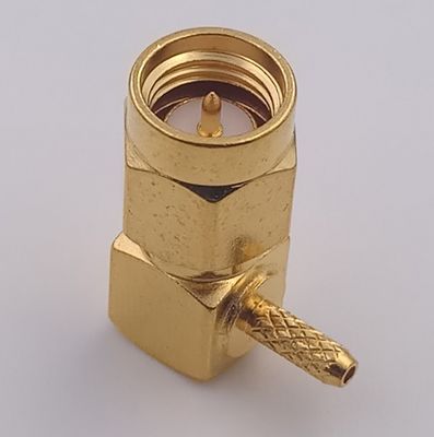 Male SMA Coaxial Connector Crimp Right Angle Sma Connector To Coax