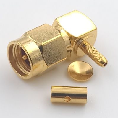 Male SMA Coaxial Connector Crimp Right Angle Sma Connector To Coax