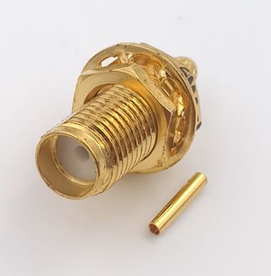 Straight  Sma Antenna Connector Female Pin Crimp For RG Cable