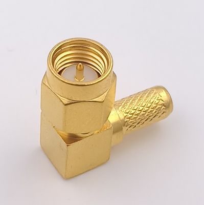 Right Angle Sma Male Crimp Connector RG 58 Gold Plated Customized Size