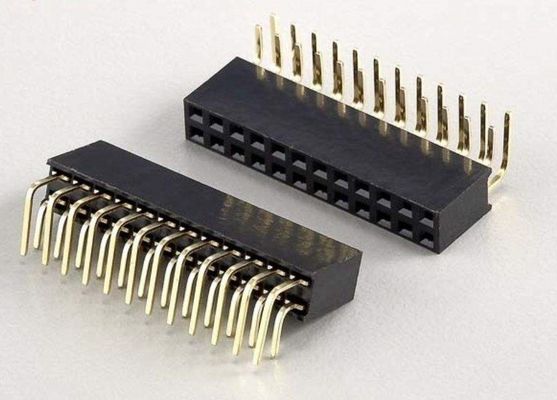 2.54mm Female To Female Header 2x12 Pins Gold Plated Right Angle Female Header