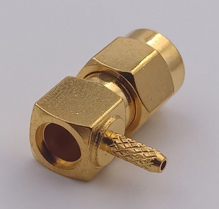 Male SMA Coaxial Connector Crimp Right Angle Sma Connector To Coax
