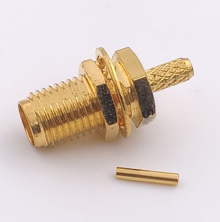Straight  Sma Antenna Connector Female Pin Crimp For RG Cable